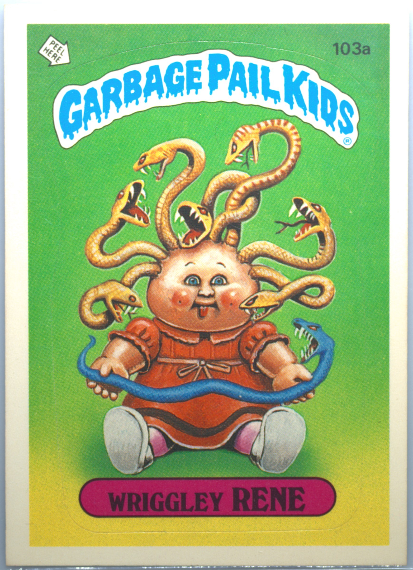 1986 Topps Garbage Pail Kids Original Series 3 #103a Wriggley Rene front