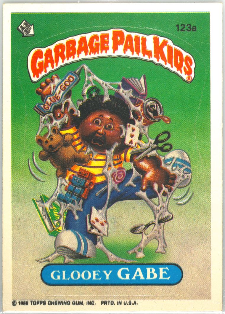 1986 Topps Garbage Pail Kids Original Series 3 With Copyright #123a Glooey Gabe front