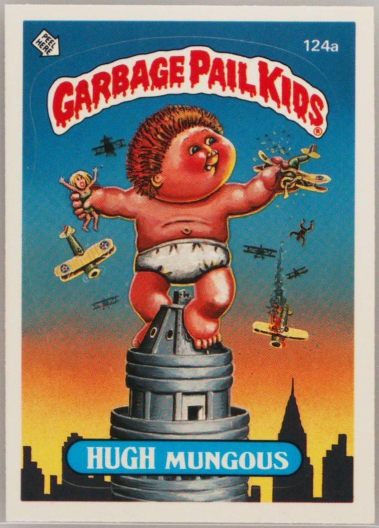 1986 Topps Garbage Pail Kids Original Series 3 #124a Hugh Mungous front