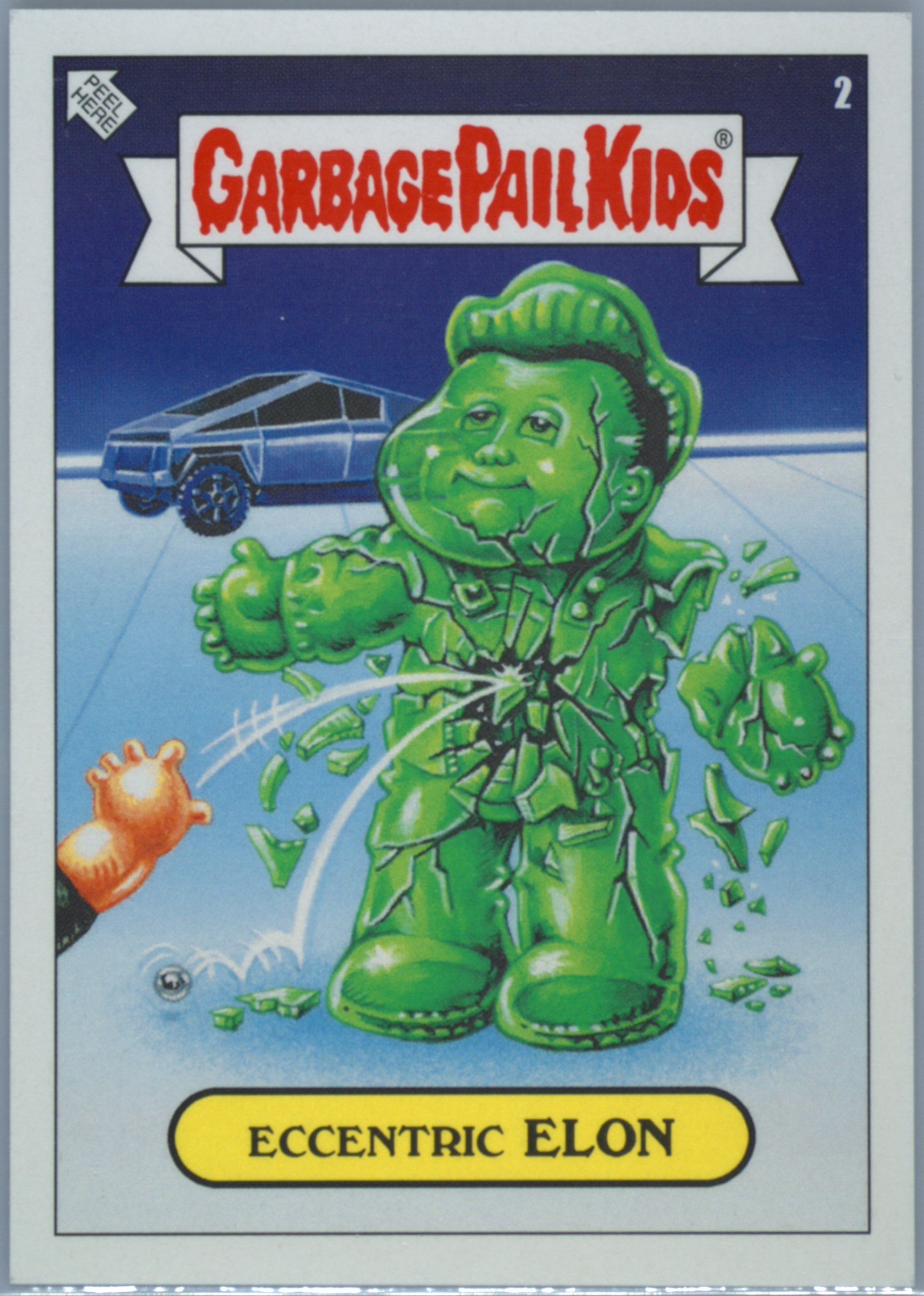 2019 Topps Garbage Pail Kids 2019 Was The Worst #2 Eccentric Elon front