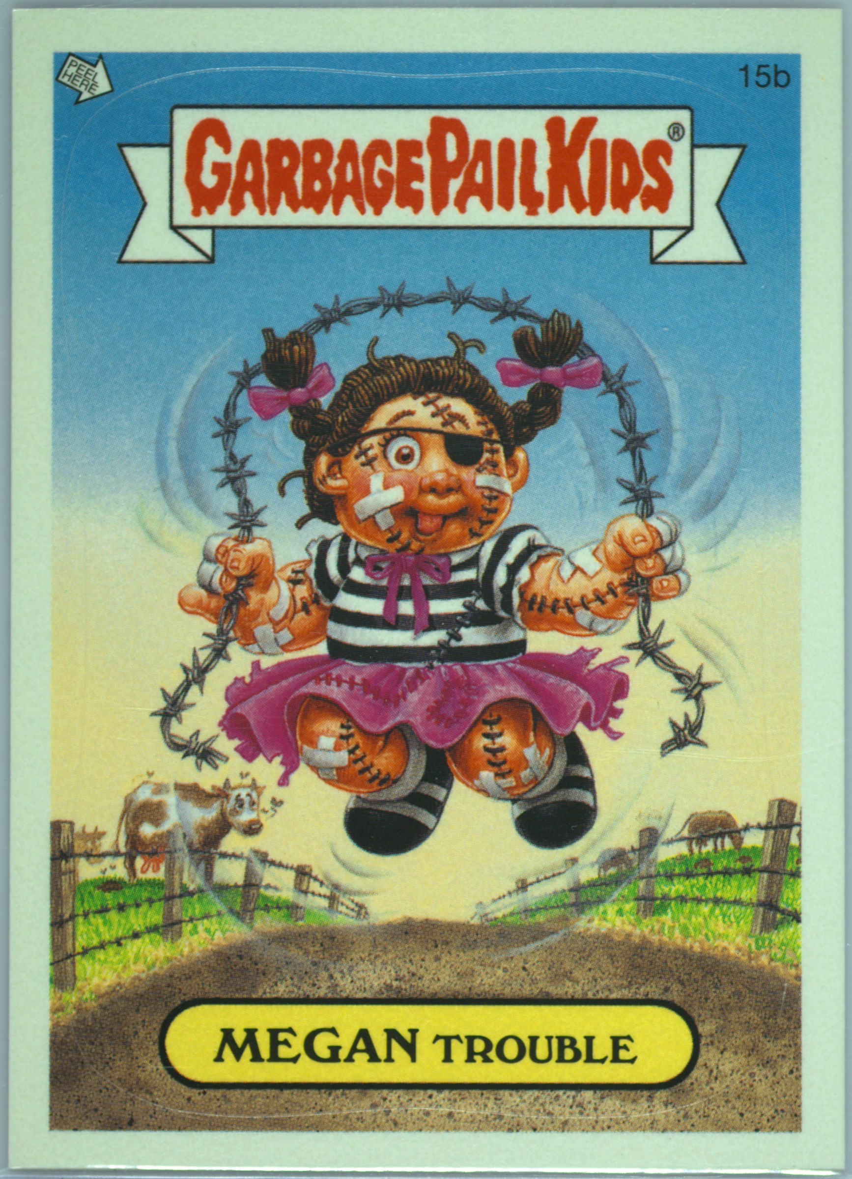 2005 Topps Garbage Pail Kids Stickers Series 4 #15b Megan Trouble front
