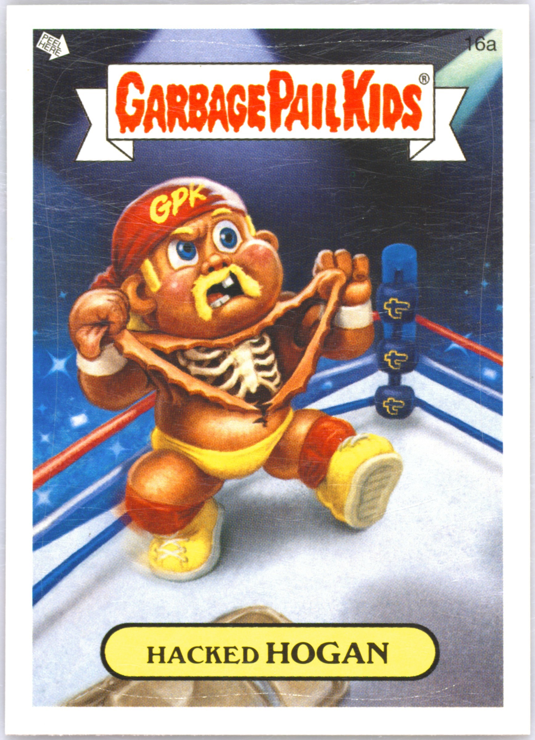 2007 Topps Garbage Pail Kids Stickers Series 6 #16a Hacked Hogan front