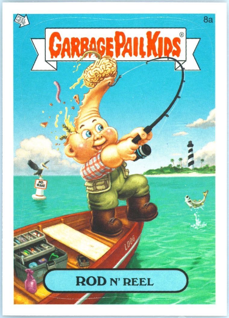 2007 Topps Garbage Pail Kids Stickers Series 6 #8a Rod N' Reel front