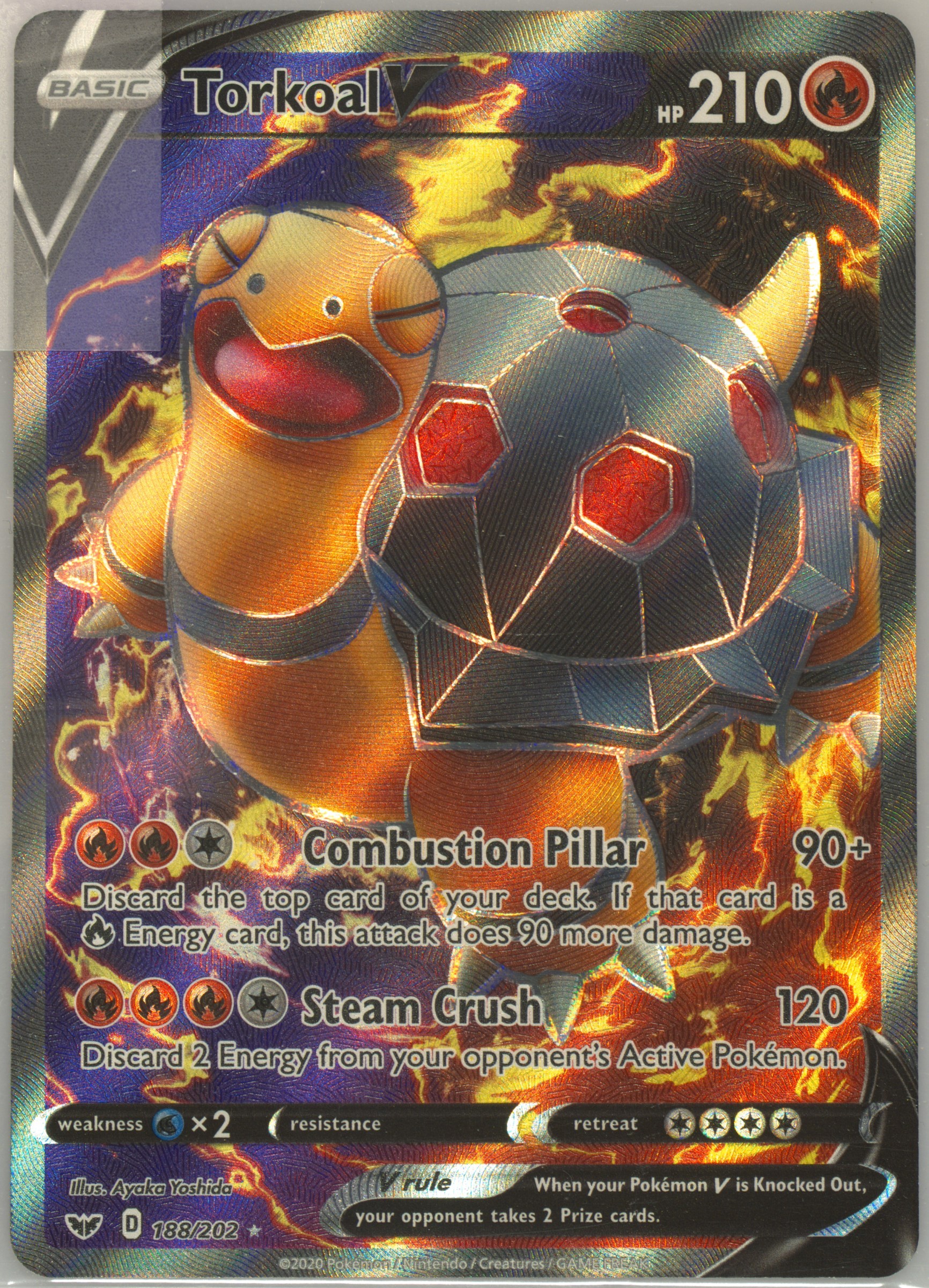 torkoal v pokemon card – 188/202 – Sword & Shield – Full Art – Ultra Rare – Holo The item available is listed in the Title Pokemon Cards: Sword & Shield