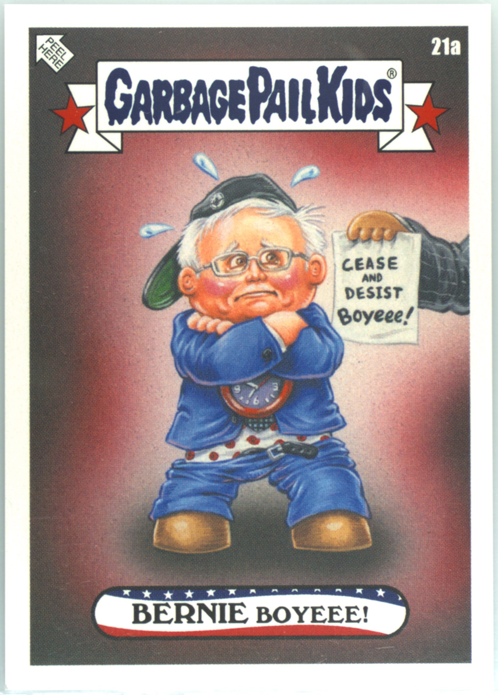 2020 Topps Garbage Pail Kids Disgrace To The White House March Mayhem #21a Bernie Boyeee! front