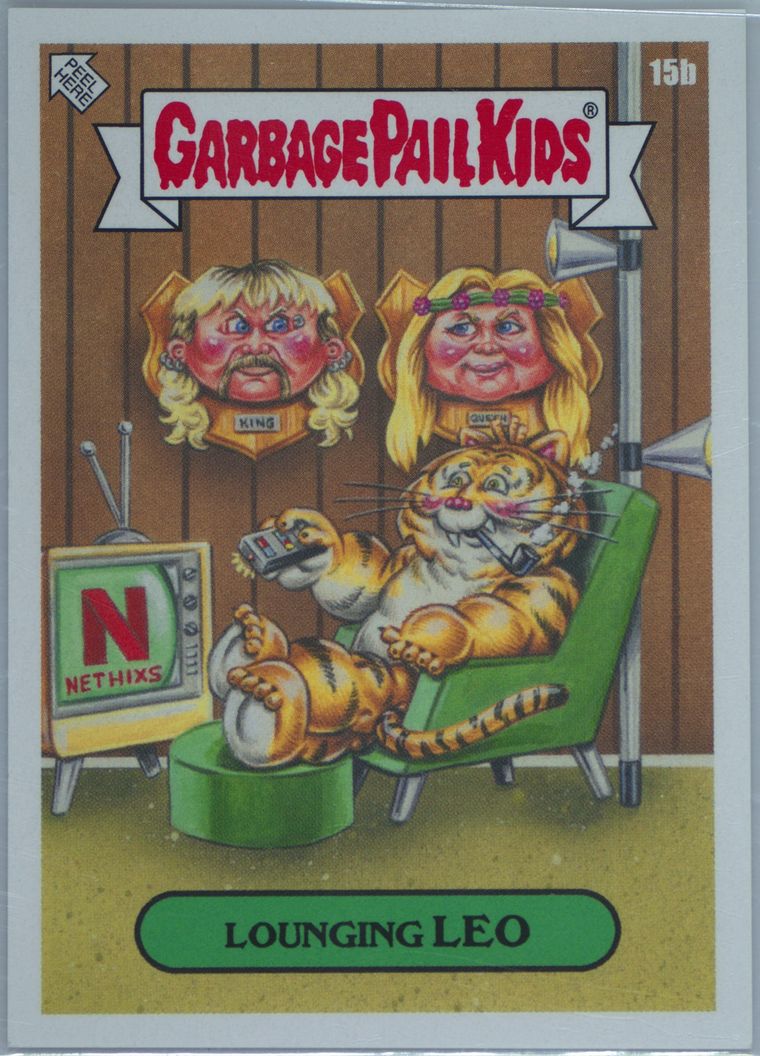 2020 Topps Garbage Pail Kids Gone Exotic #15b Lounging Leo front