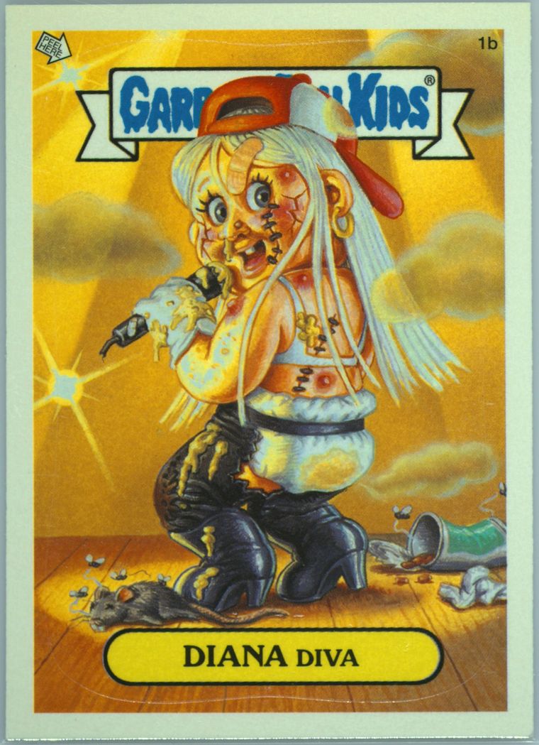 2004 Topps Garbage Pail Kids Stickers Series 3 #1b Diana Diva front