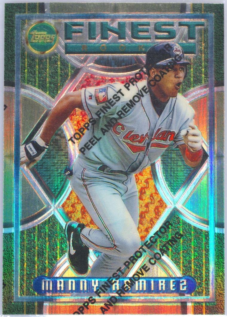 1995 Topps Finest Refractor w/peel Marquis Grissom Expos #95