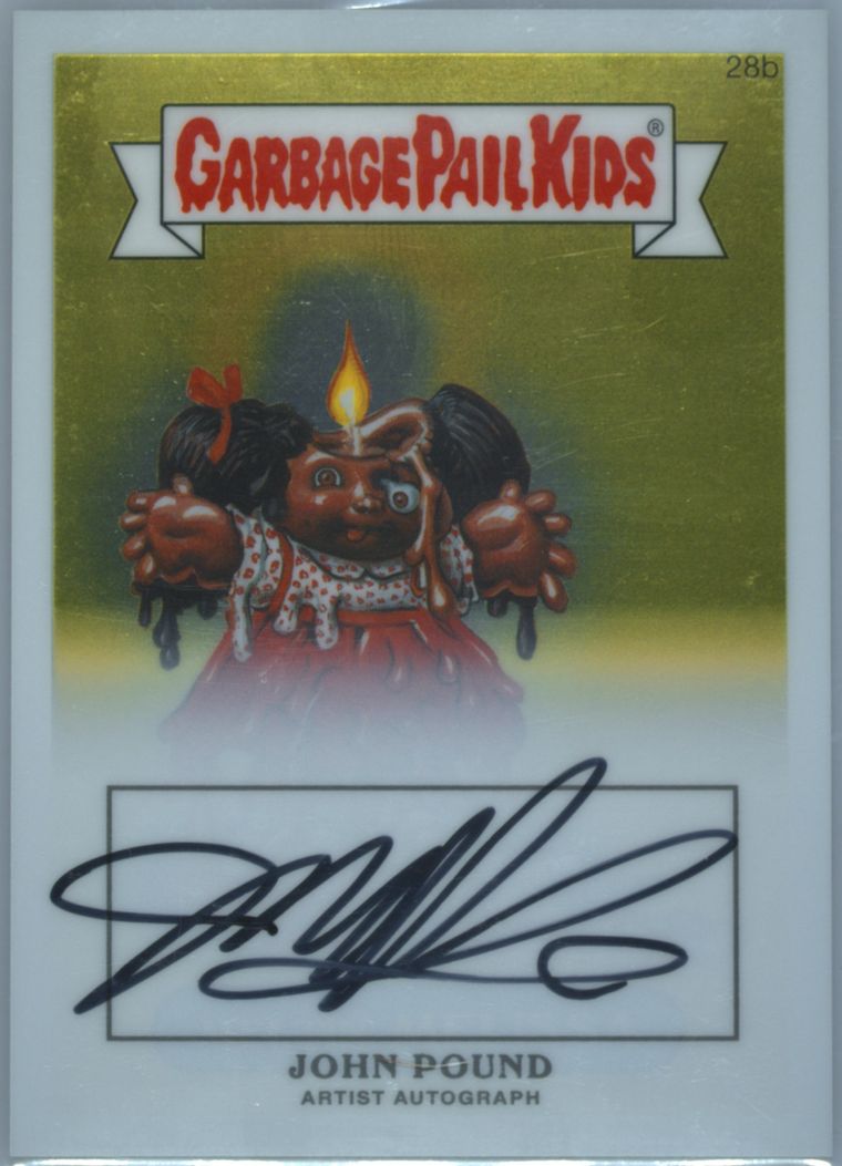 2013 Topps 2013 Garbage Pail Kids Chrome Series 1 Artist Auto #28b John Pound front