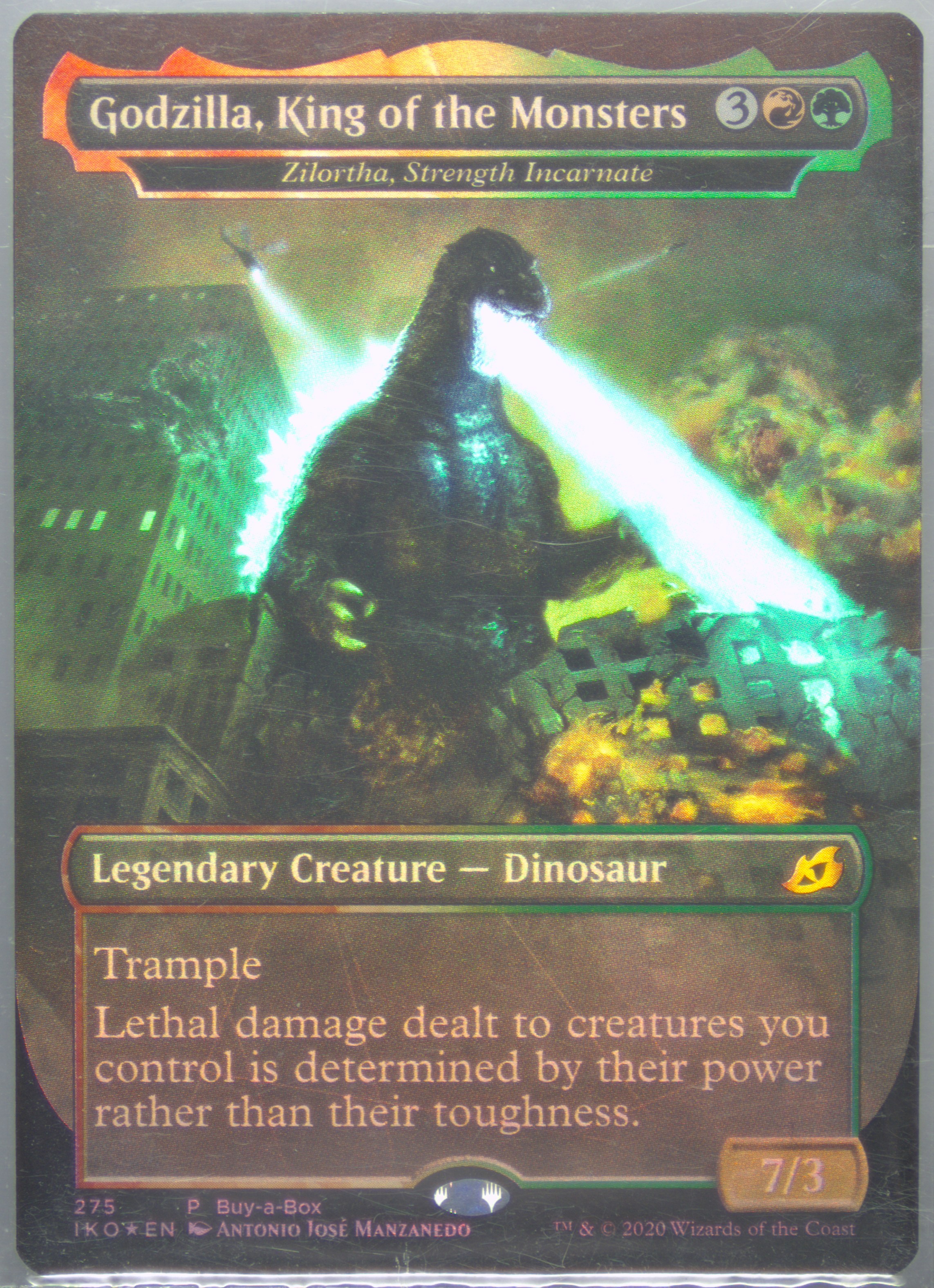 godzilla card mtg Godzilla, King of the Monsters Commander Deck MTG Zilortha, Strength –  Moonveil Games main image 0