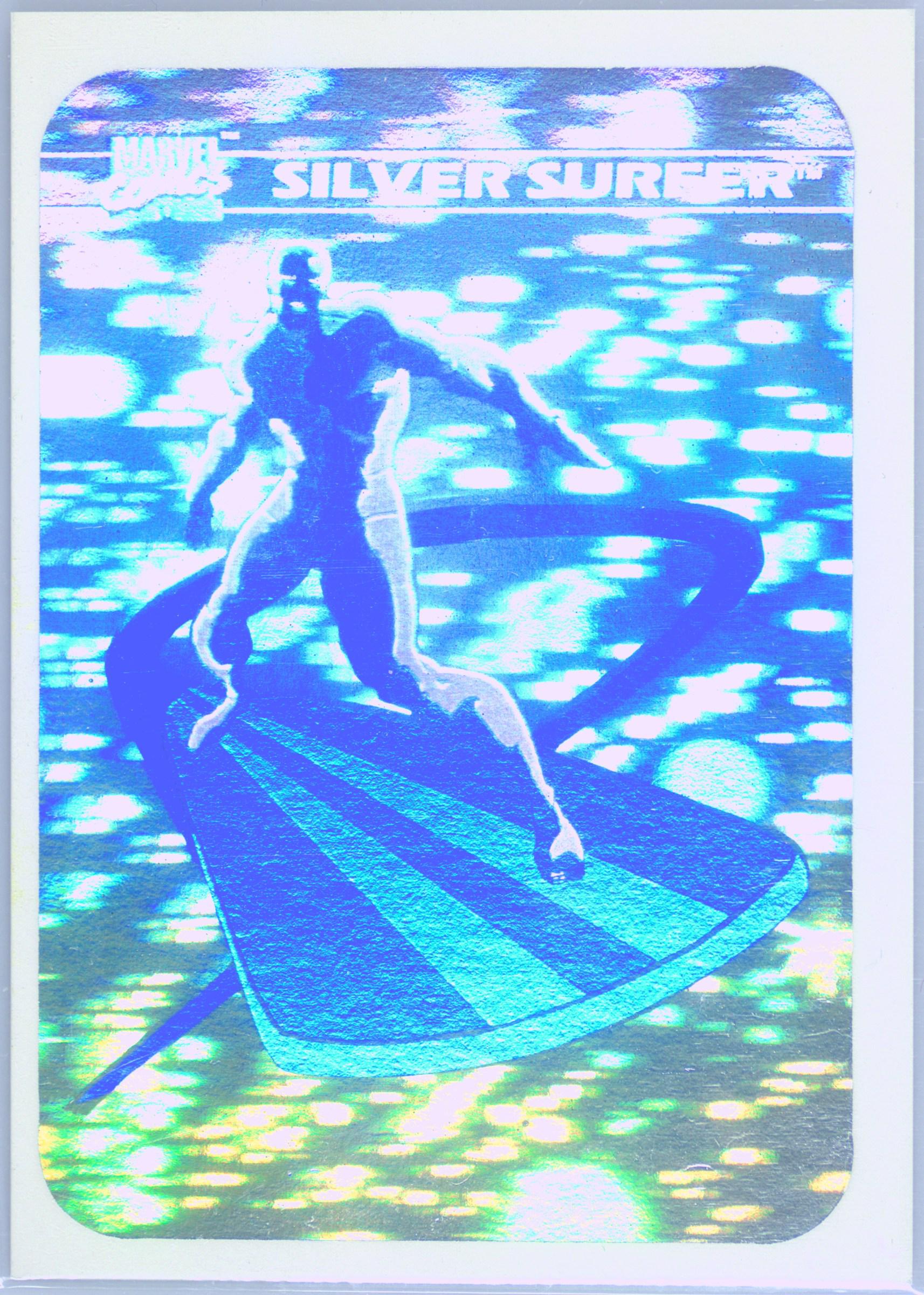 rare silver surfer card Marvel Universe 1990 - 153 - Spider-Man Presents