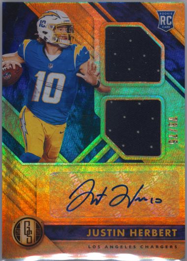 PANINI NFLカード GOLD STANDARD JUSTIN HERBERT LOS ANGELES CHARGERS 18/75 #103 送料無料 中古 IT1 PANINI NFLカード GOLD STANDARD JUSTIN HERBERT LOS ANGELES