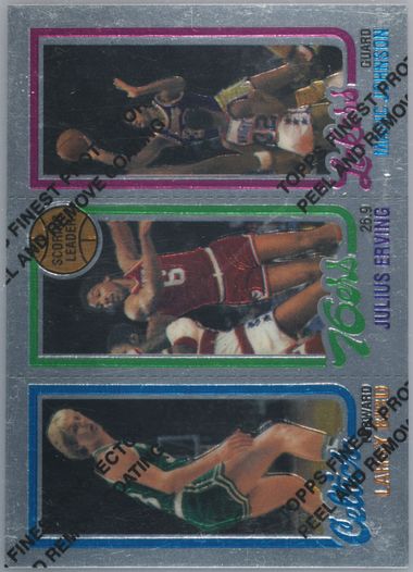 その他 1996 Topps Finest 22 Johnson/Bird/Erving 1996-97 Topps - Finest Reprints Magic Johnson, Larry Bird