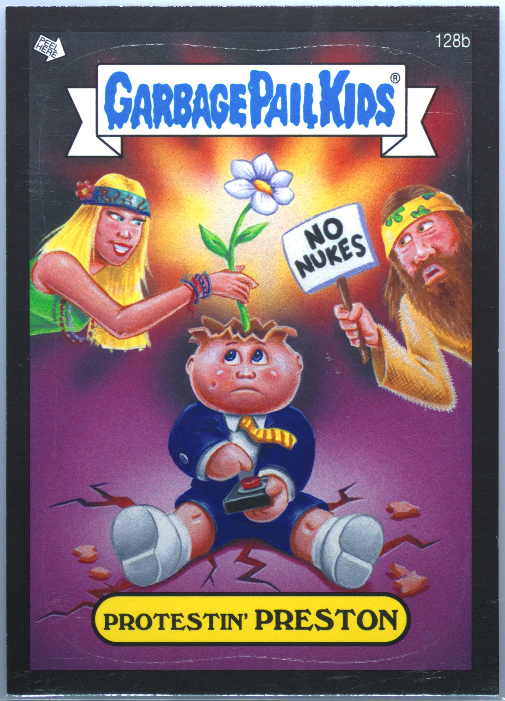 2013 Topps 2013 Garbage Pail Kids Series 2 Black #128b Protestin' Preston front