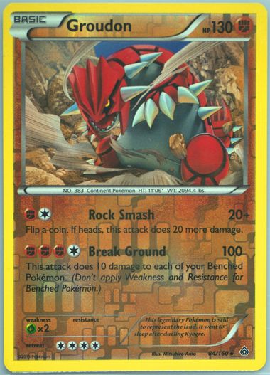 Auction Prices Realized Tcg Cards 2015 POKEMON XY PRIMAL CLASH Groudon-Reverse  Foil
