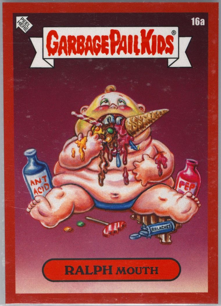 2020 Topps 2020 Garbage Pail Kids Bizarre Holidays National Junk Food Day-Red #16a Ralph Mouth front
