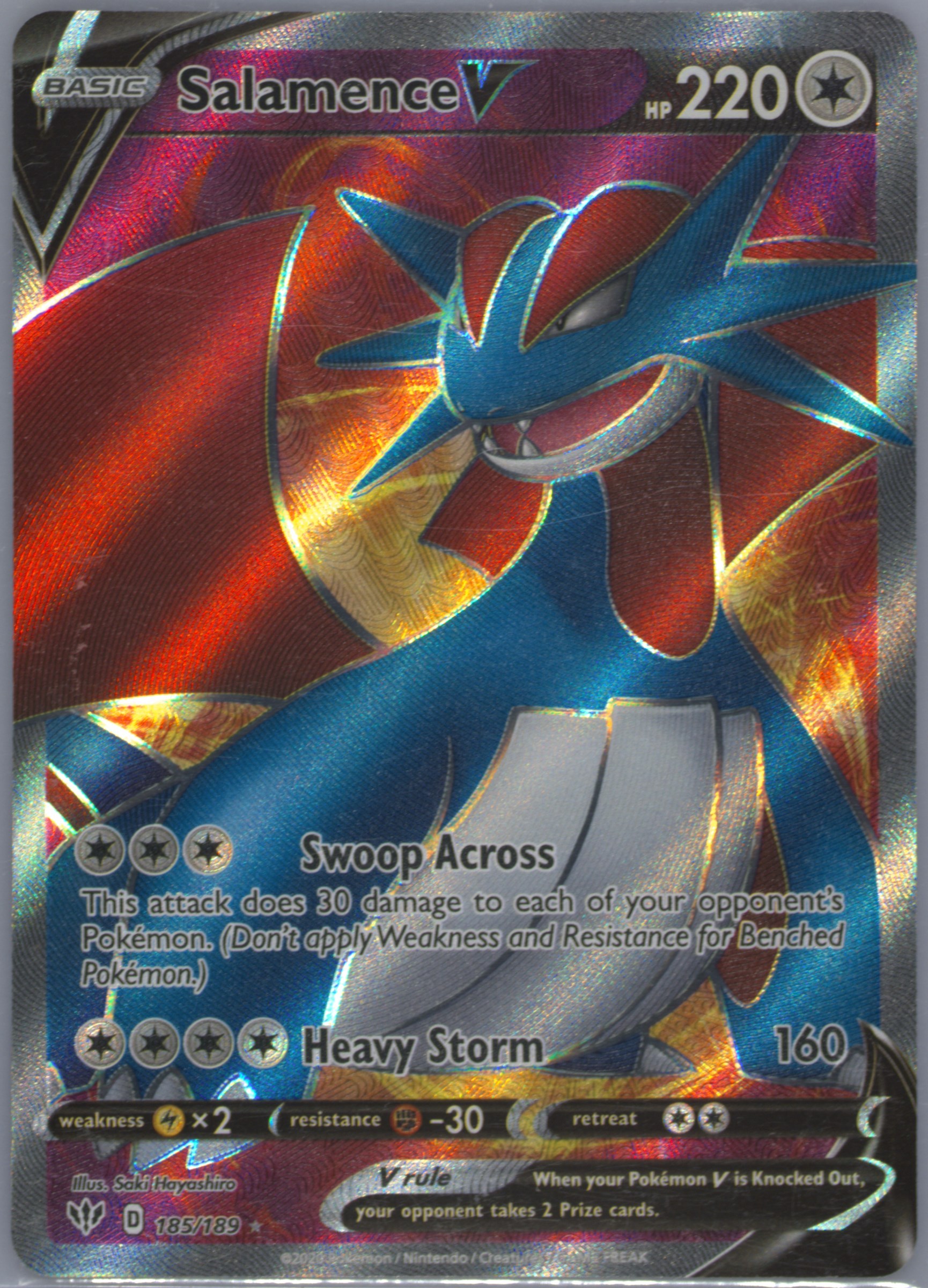 salamence v pokemon card value Salamence V Full Art - 185/189 - Darkness Ablaze