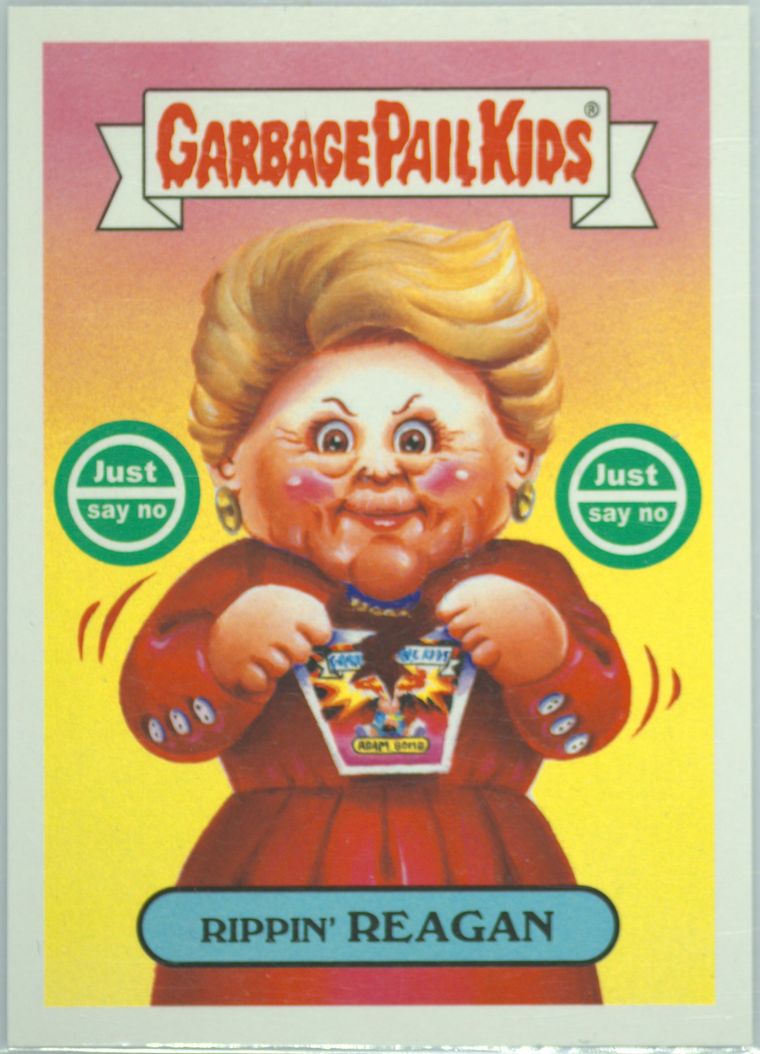 2018 Topps Garbage Pail Kids Series 1 80's History Stickers #2b Rippin' Reagan front