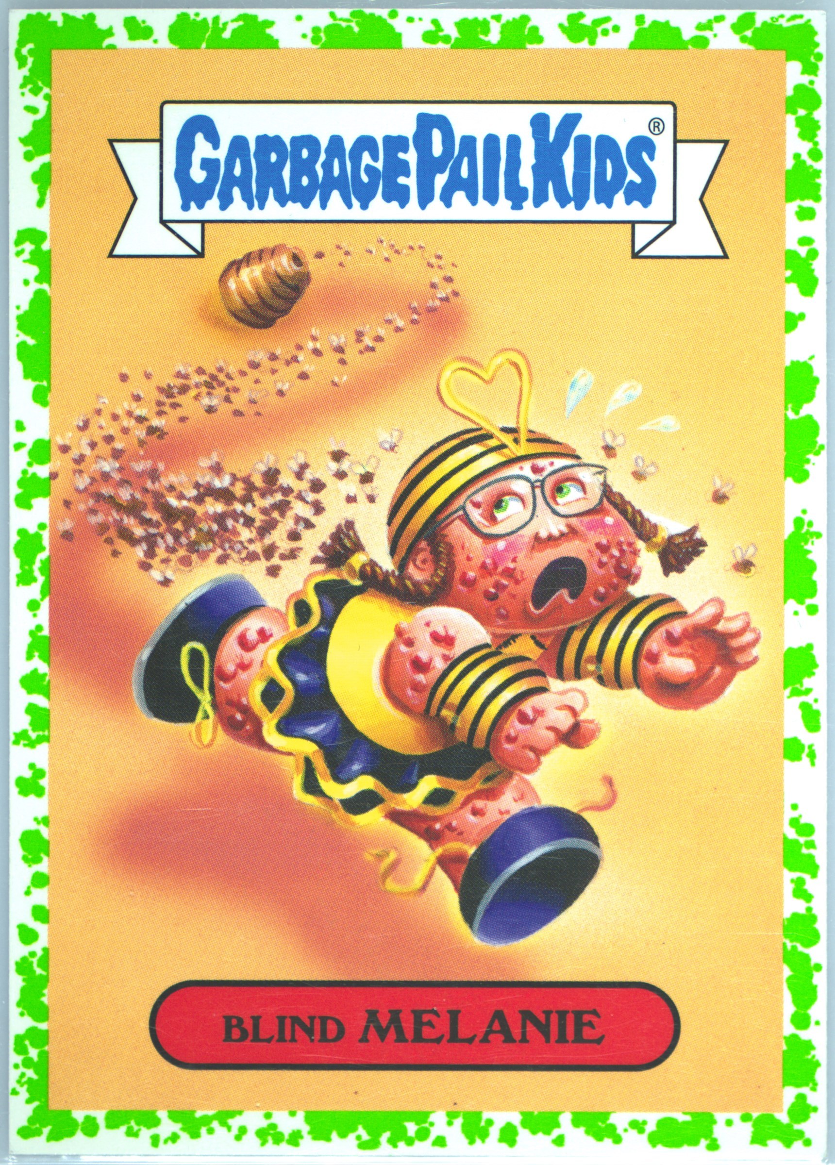 2019 Topps Garbage Pail Kids PUKE GREEN #4a BLIND MELANIE front