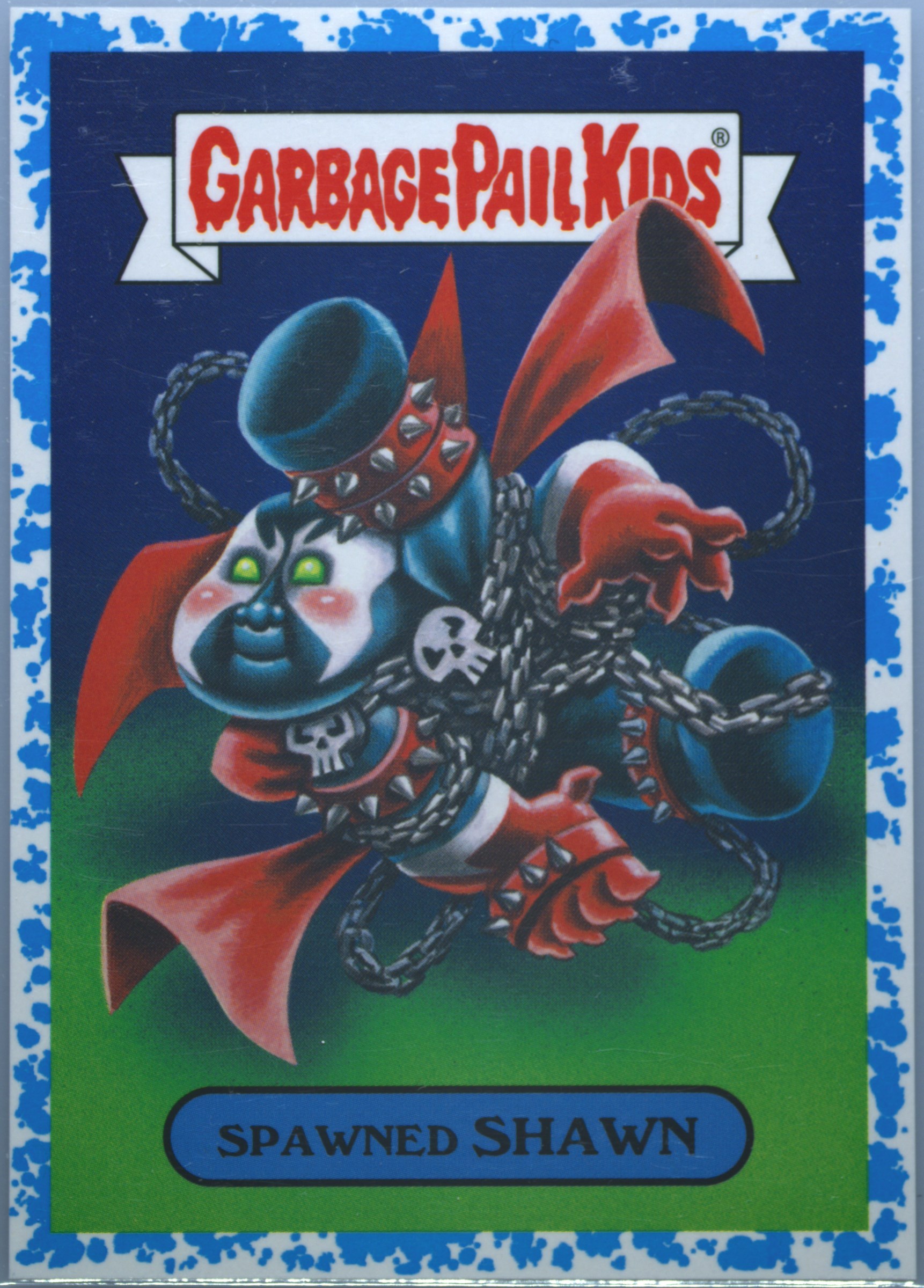 2019 Topps Garbage Pail Kids We Hate The '90s Spit Blue #9a Spawned Shawn front