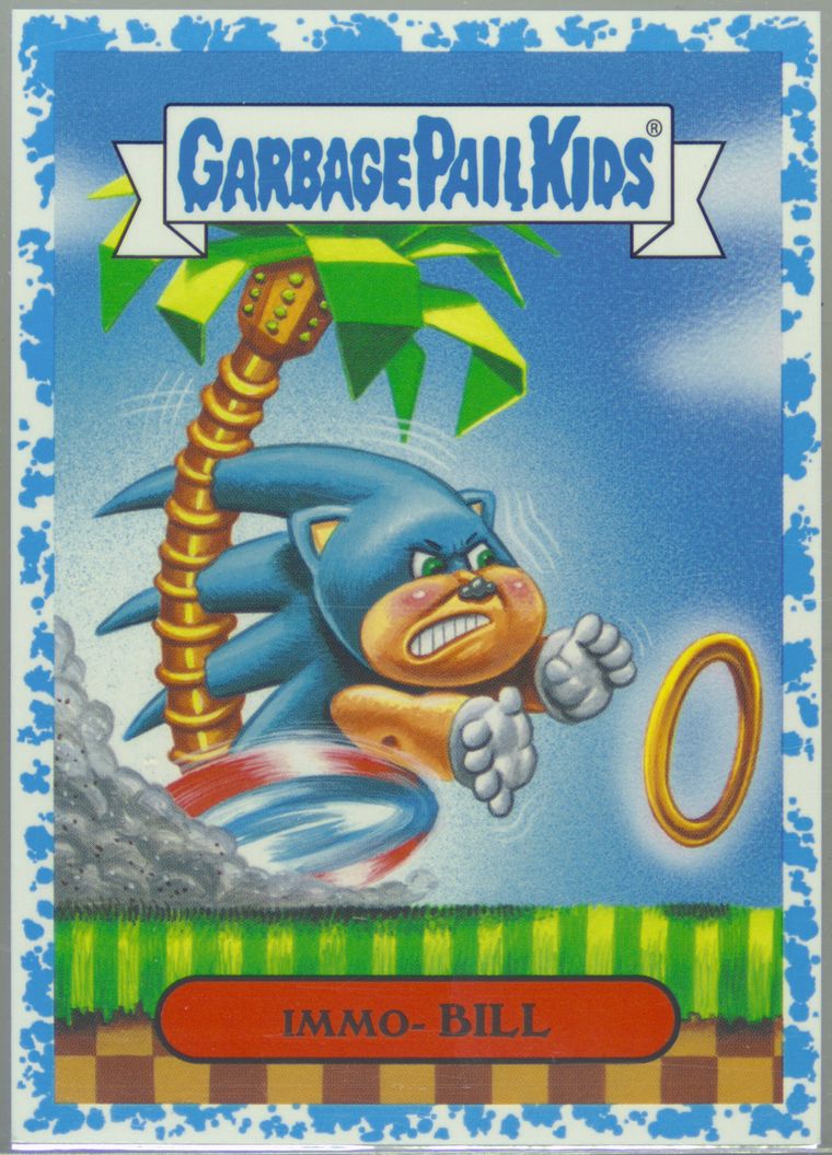 2019 Topps Garbage Pail Kids We Hate The '90s Spit Blue #2b Immo-Bill front
