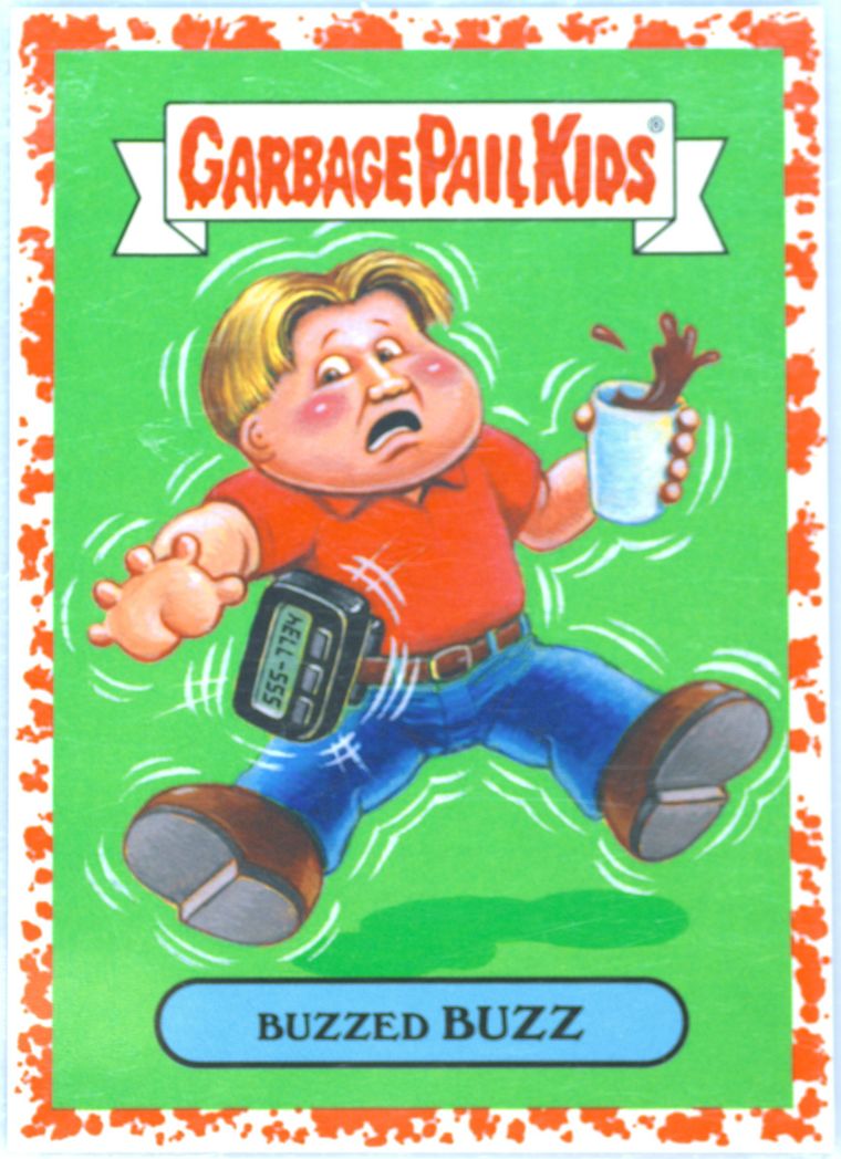 2019 Topps Garbage Pail Kids We Hate The '90s Bloody Nose Red #1b Buzzed Buzz front