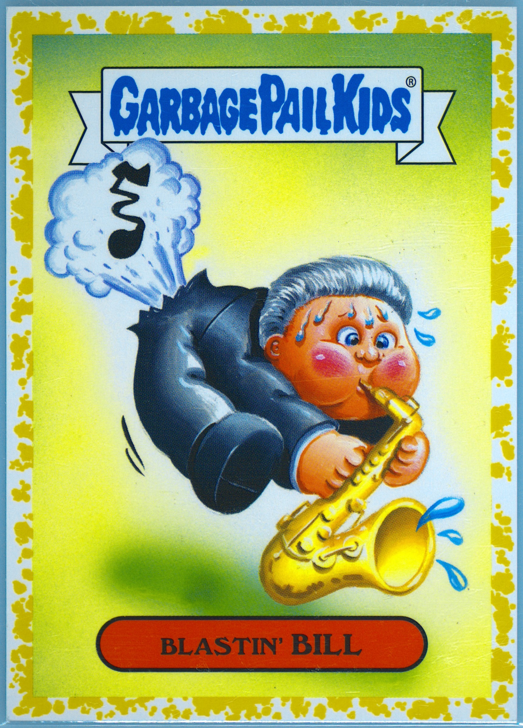 2019 Topps Garbage Pail Kids We Hate The '90s Fool's Gold #4a Blastin' Bill front