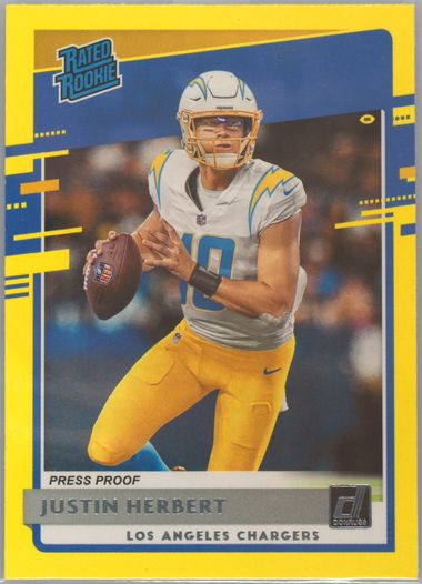 2020 Donruss Football Justin Herbert Rated Rookie HGA 9.5 RC shops #303 Custom label