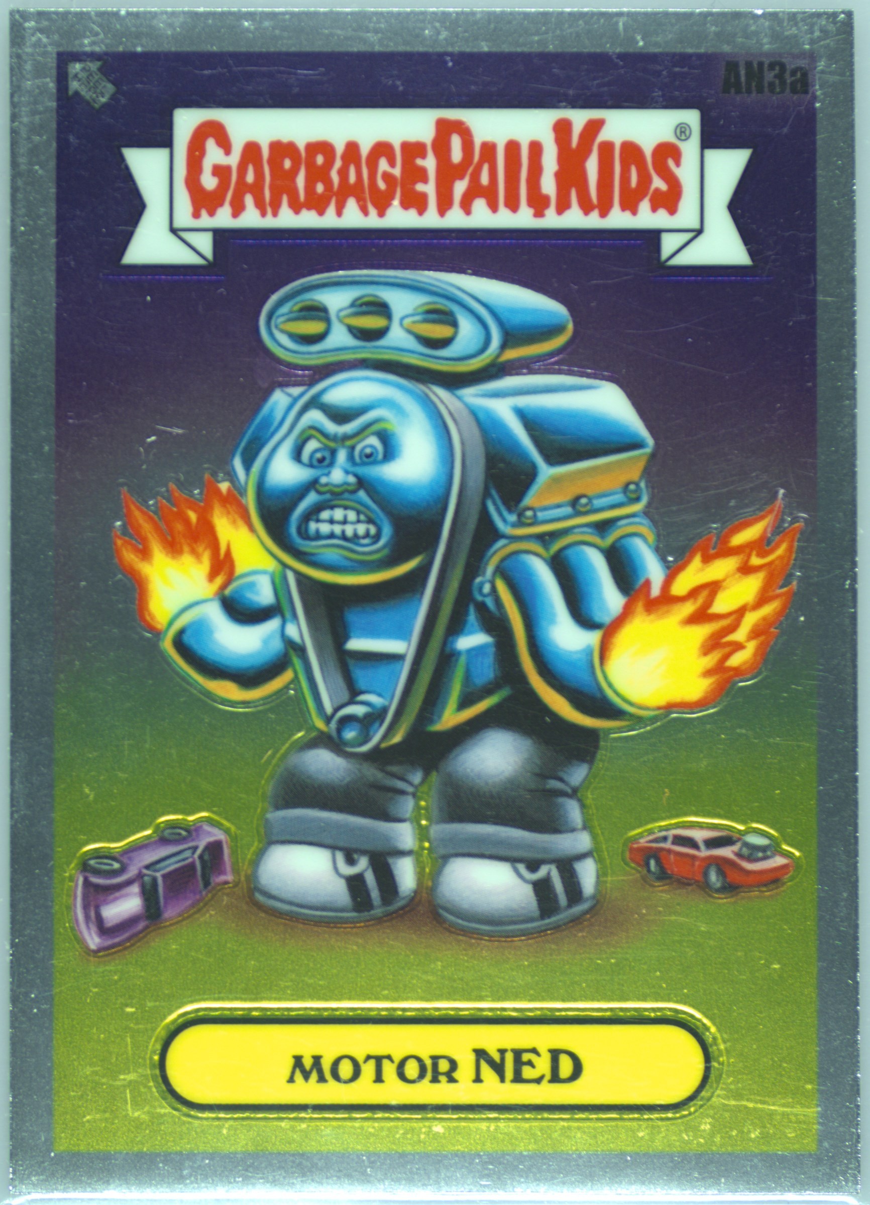 2020 Topps Garbage Pail Kids Chrome Refractor #an3a Motor Ned front