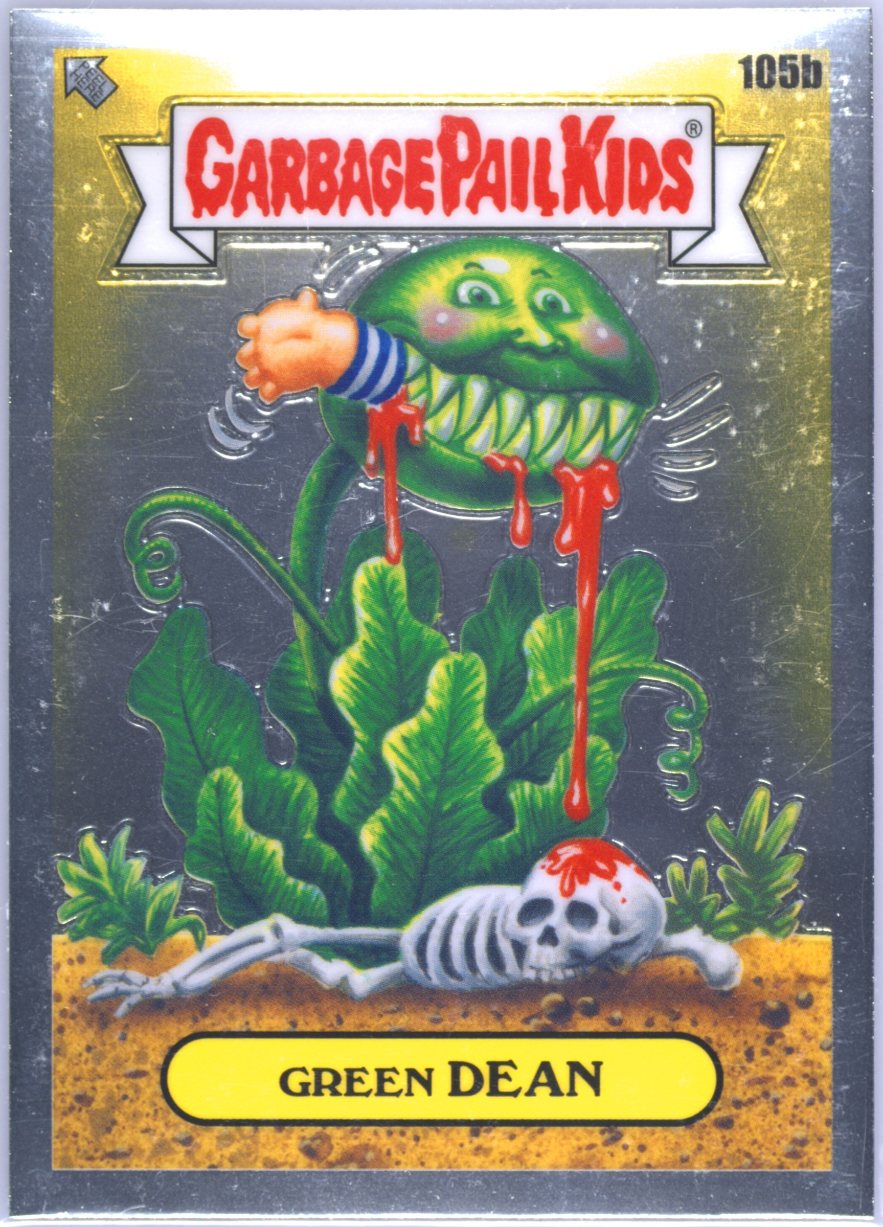 2020 Topps Garbage Pail Kids Chrome Refractor #105b Green Dean front