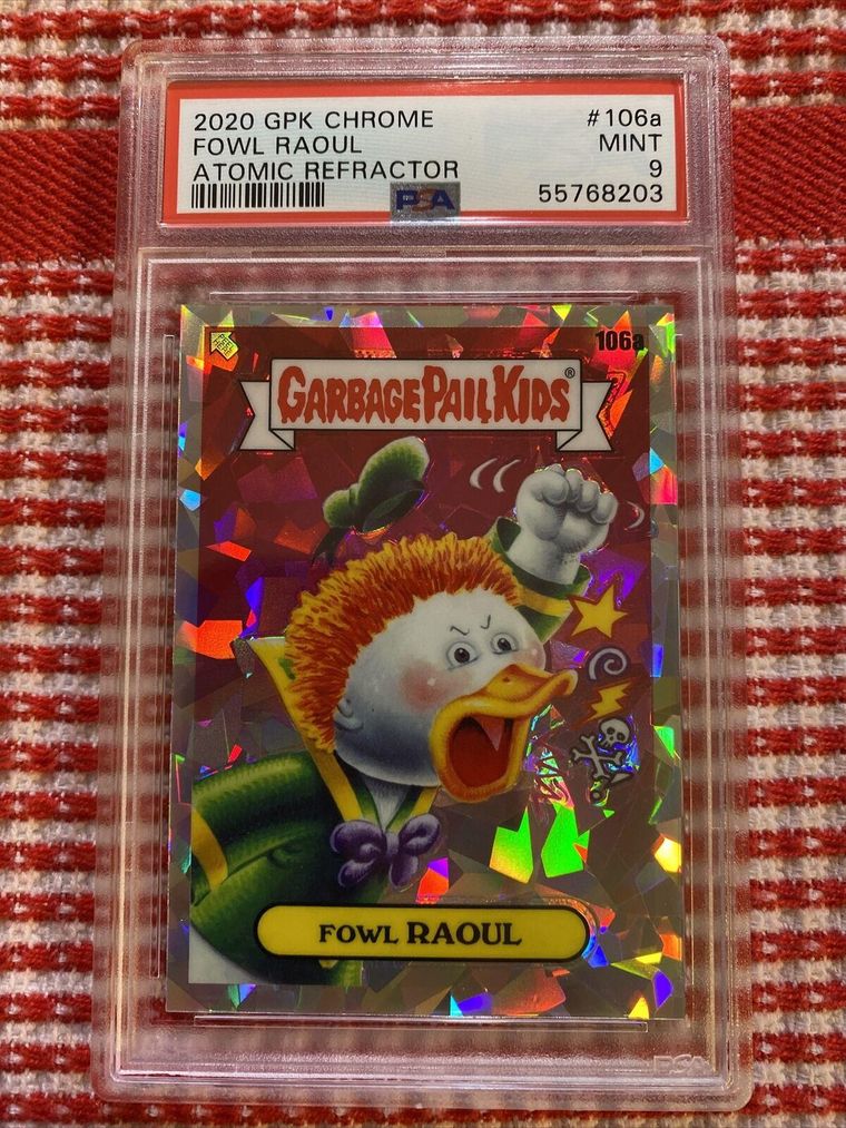 2020 Topps Garbage Pail Kids Chrome Atomic Refractor #106a Fowl Raoul front