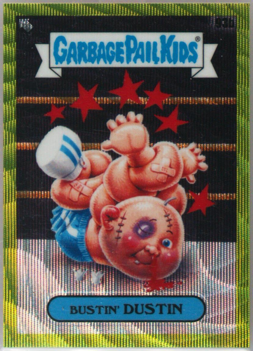 2020 Topps Garbage Pail Kids Chrome Green Wave Refractor #93b Bustin' Dustin front