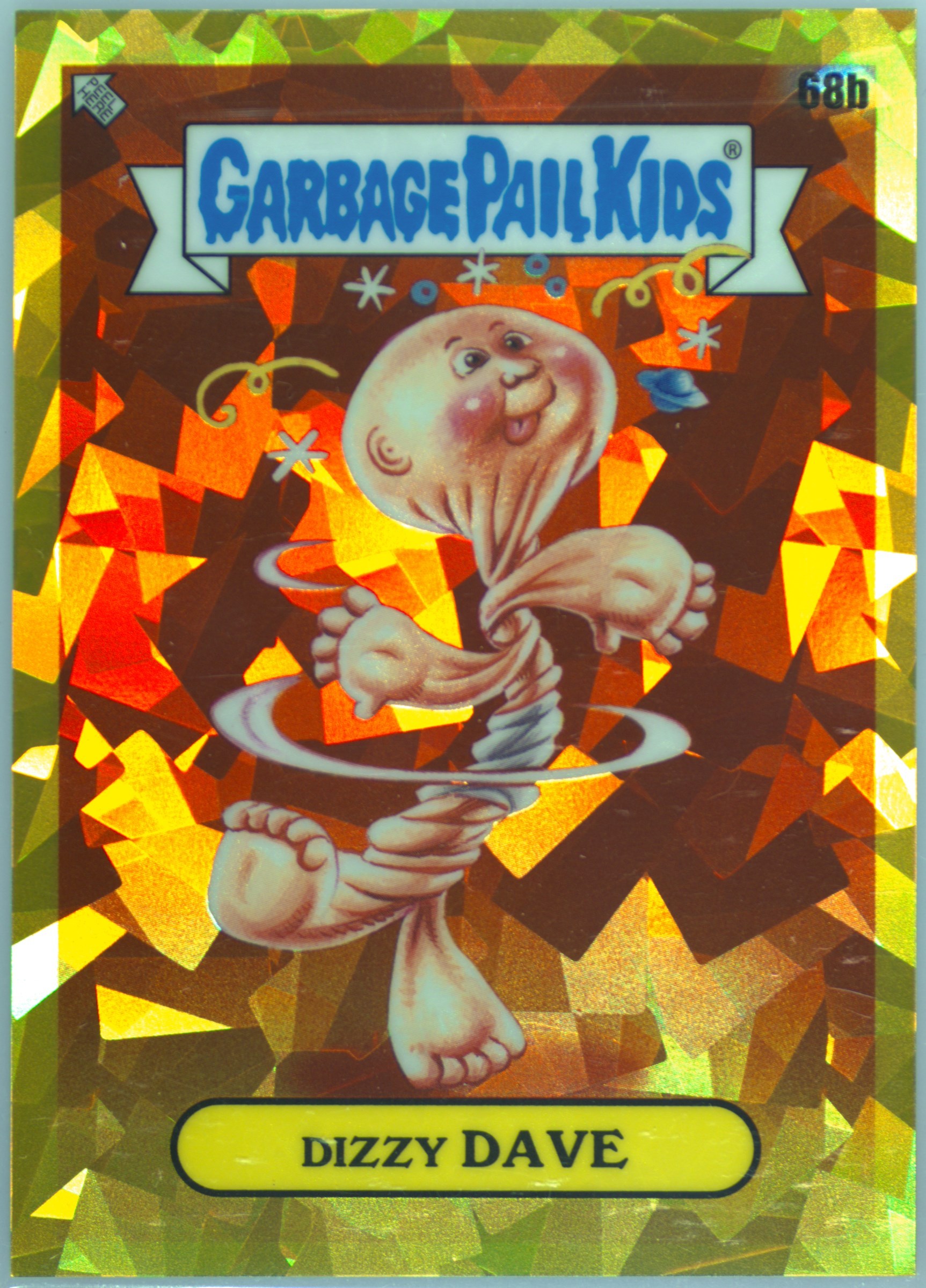 2020 Topps Garbage Pail Kids Chrome Gold Refractor #68b Dizzy Dave front