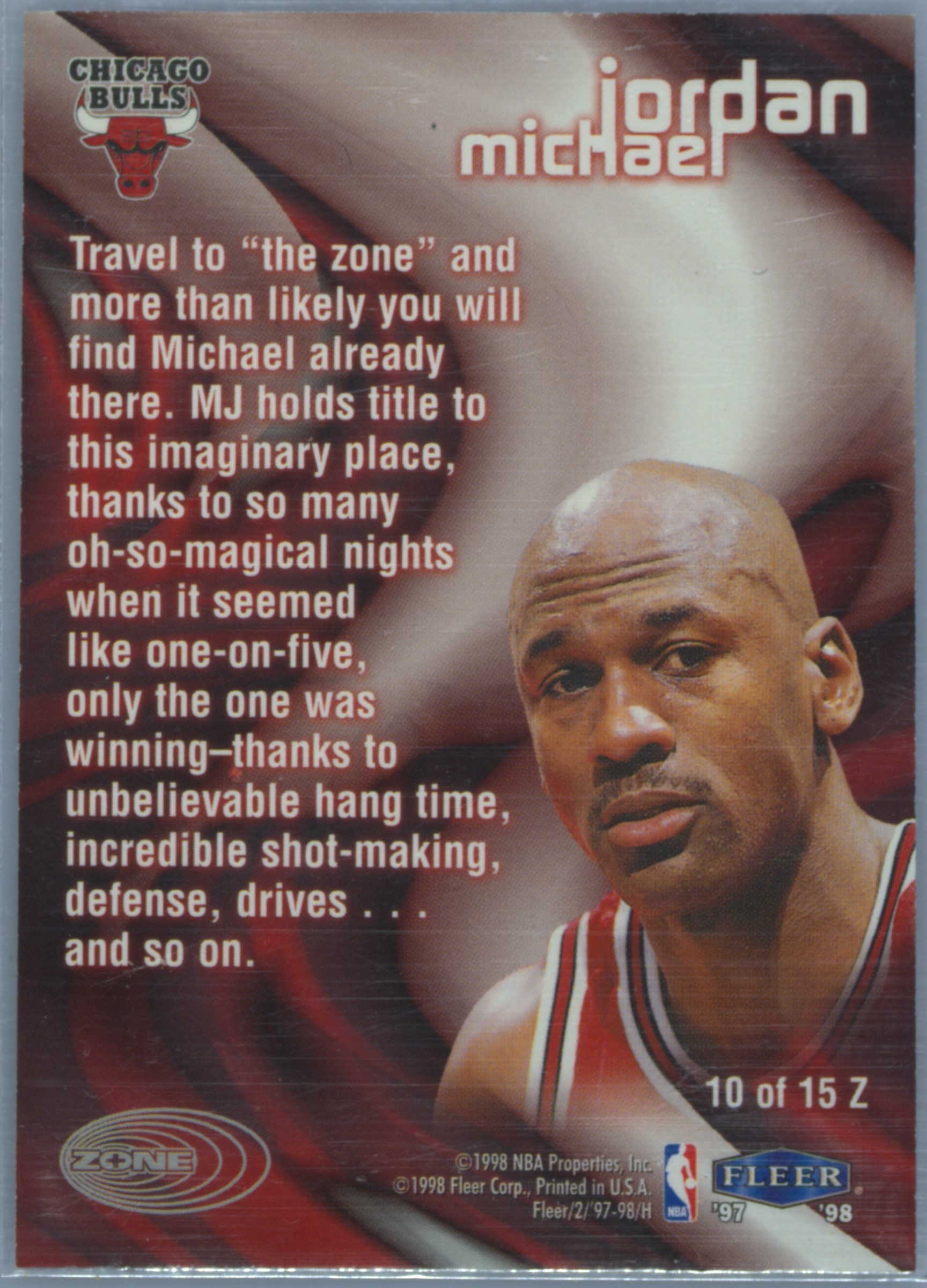 Michael Jordan Fleer 97-98 Zoneカード 【公式通販】