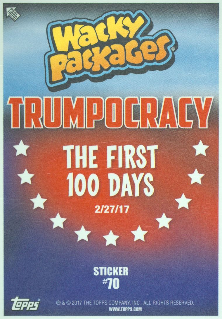 2017 Topps Garbage Pail Kids Trumpocracy The First 100 Days #70 Missing Hillary front