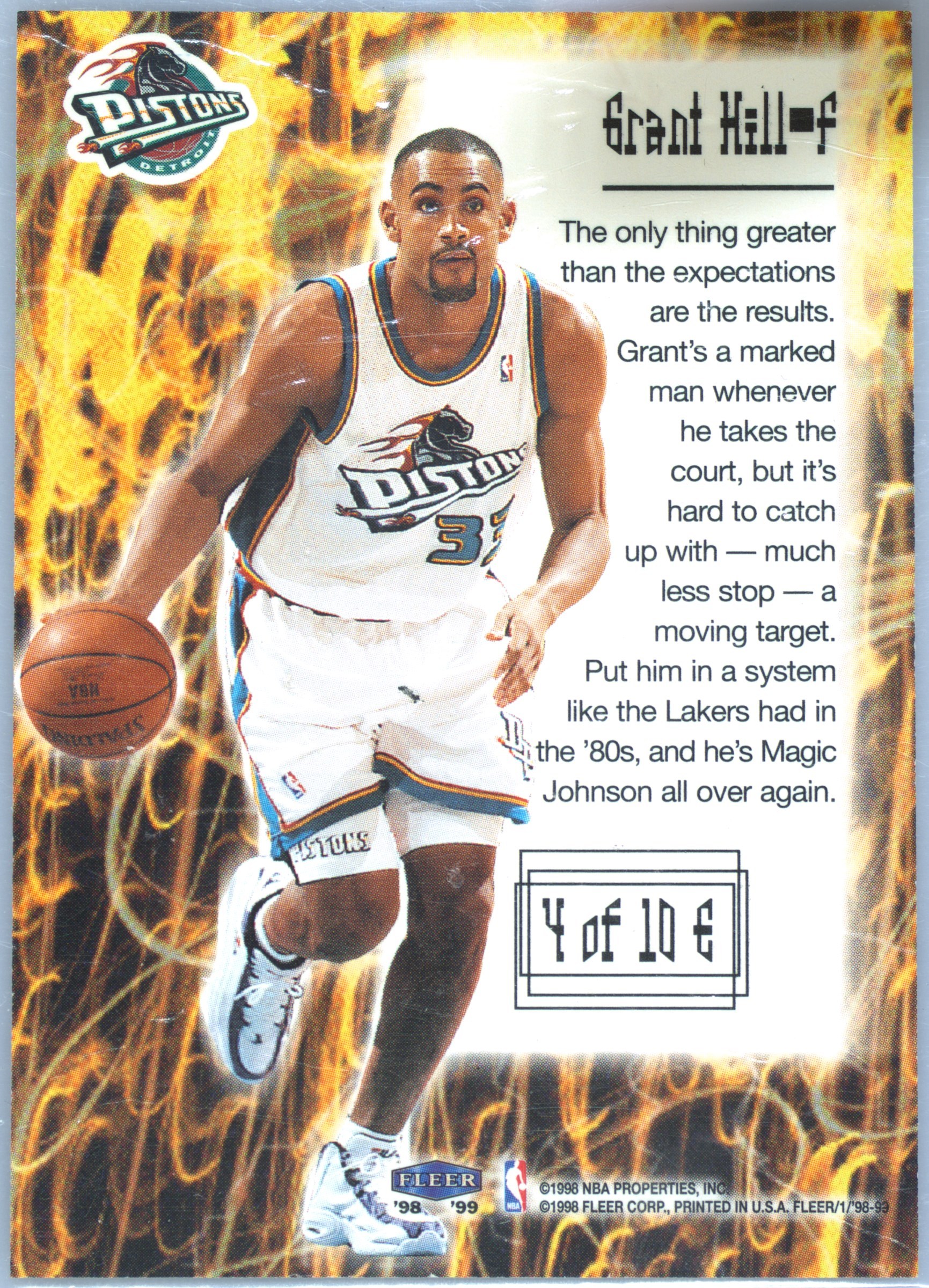 FLEER GRAND HILLインサートカード - GRANT HILL 1996-97 Fleer Ultra 