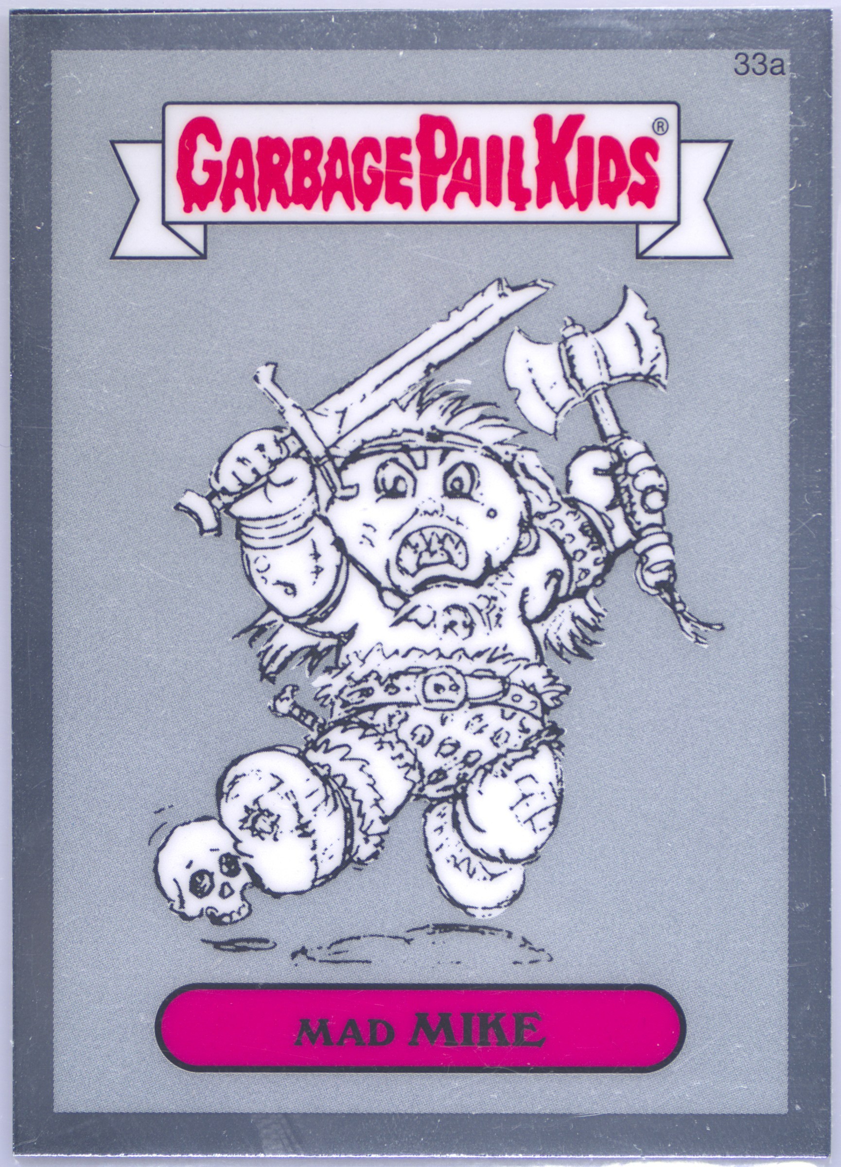 2013 Topps Garbage Pail Kids Chrome Series 1 Pencil Art Pencil Art #33a Mad Mike front