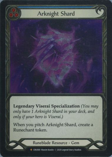 その他 Flesh and Blood Arknight Shard CF CRU Spec Details
