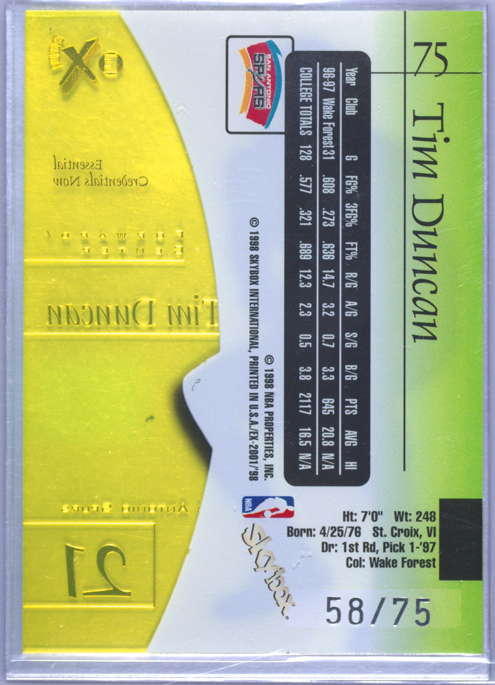 伝説の右腕　FLEER LIMITED SKYBOX EDITION 1996-97 MICHAEL JORDAN SKYBOX EX2000 CREDENTIALS GOLD CARD GM 10