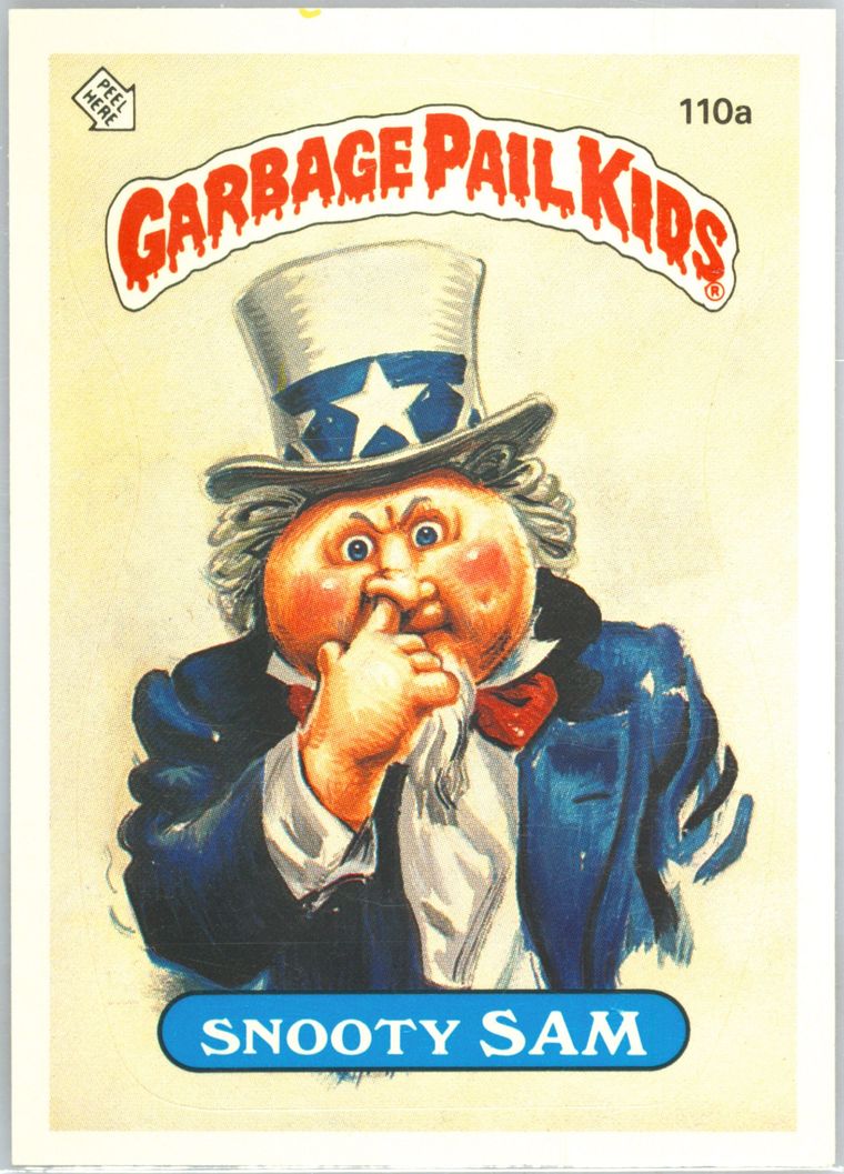 1986 Topps Garbage Pail Kids Original Series 3 Teacher Back #110a Snooty Sam front