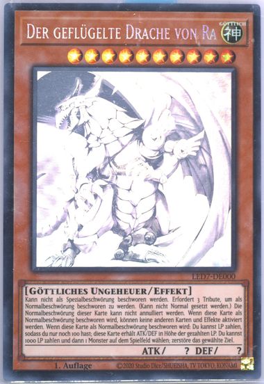 The Winged Dragon of Ra (Ghost Rare) LED7-EN000 Legendary