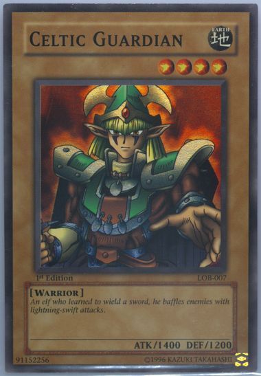 英語版遊戯王カード LOB-007 Celtic Guardianエルフの剣士