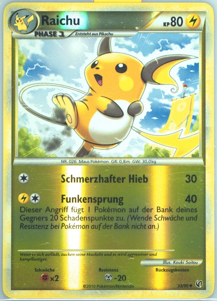 Raichu-Reverse Foil (Pokemon Heartgold Soulsilver Undaunted)