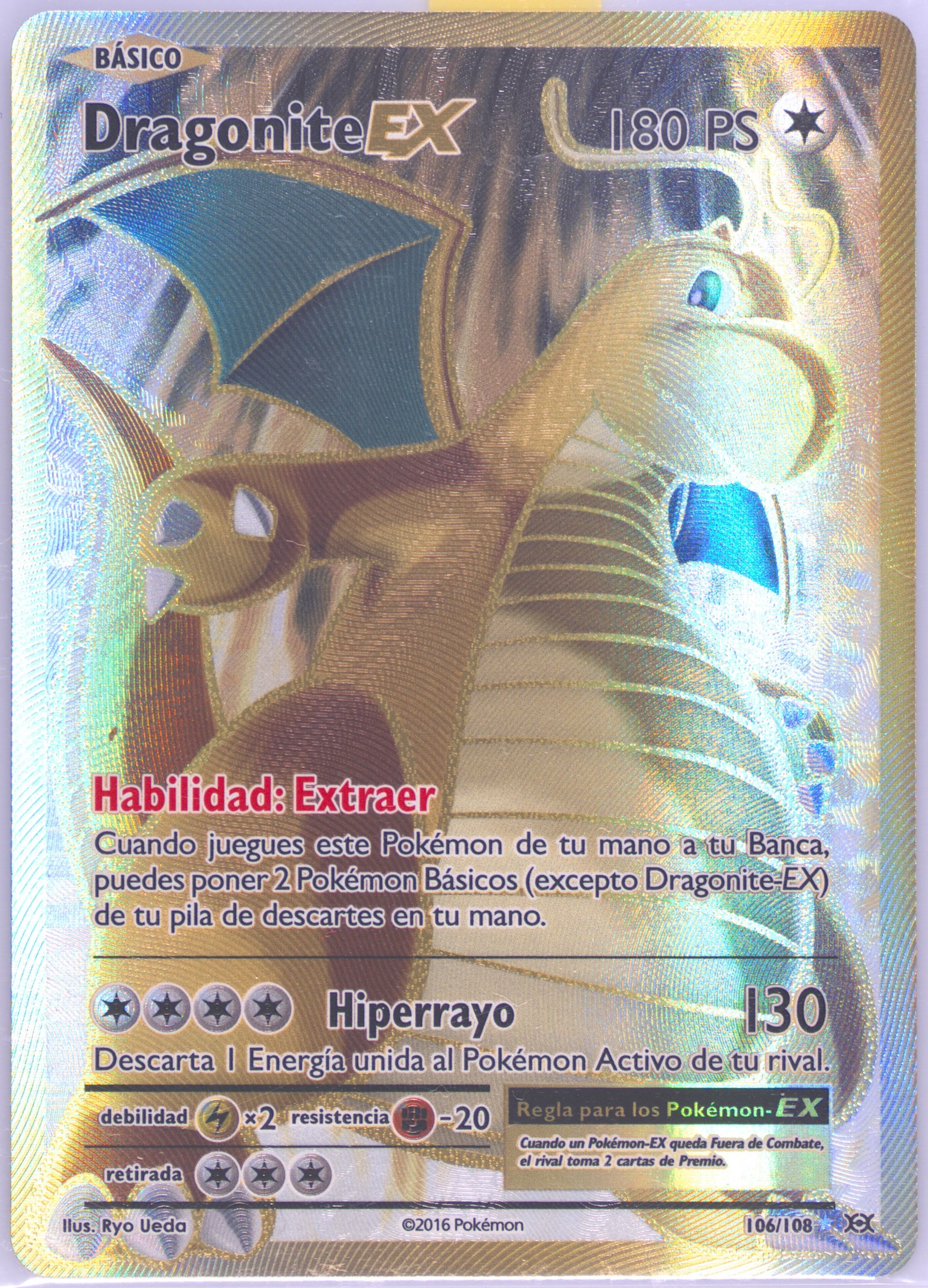 pokemon card dragonite ex full art Dragonite EX Full Art - 106/108 - Evolutions main image 0
