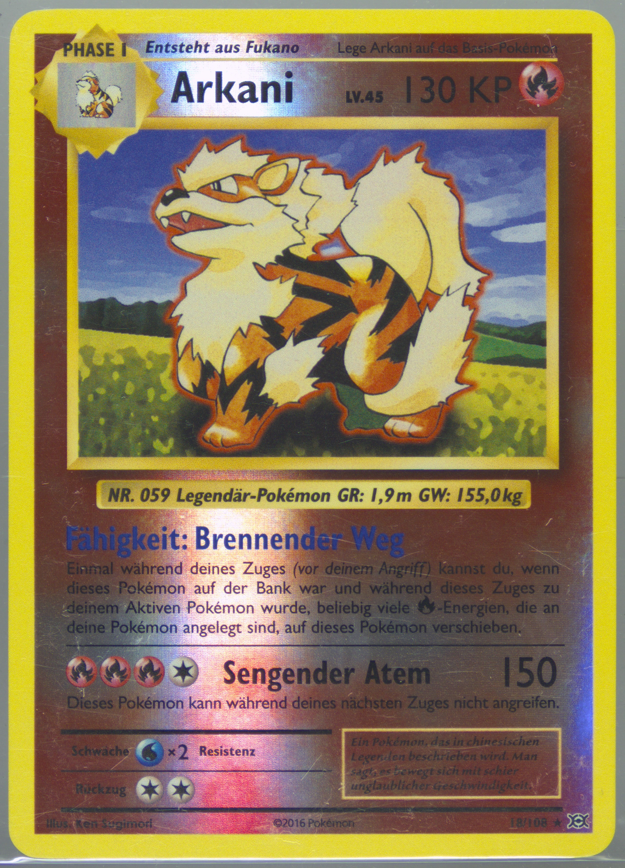 arcanine pokemon card value 18 108 2016 Pokémon TCG #18/108 Arcanine main image 0