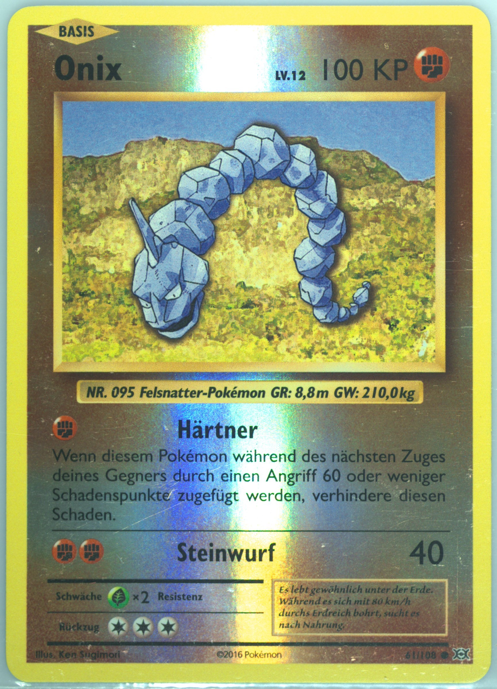 holographic onix card Pokemon - Onix - 138/264 - Common Reverse Holo