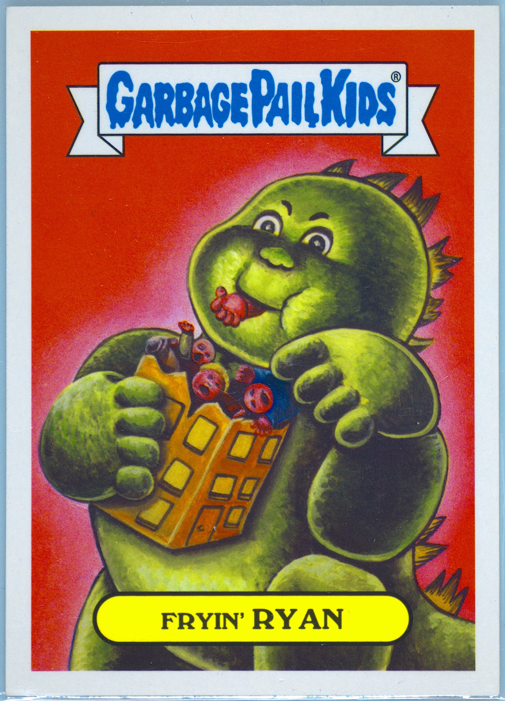 2017 Topps Garbage Pail Kids Adam-Geddon Series 1 Monster Sticker #2a Fryin' Ryan front
