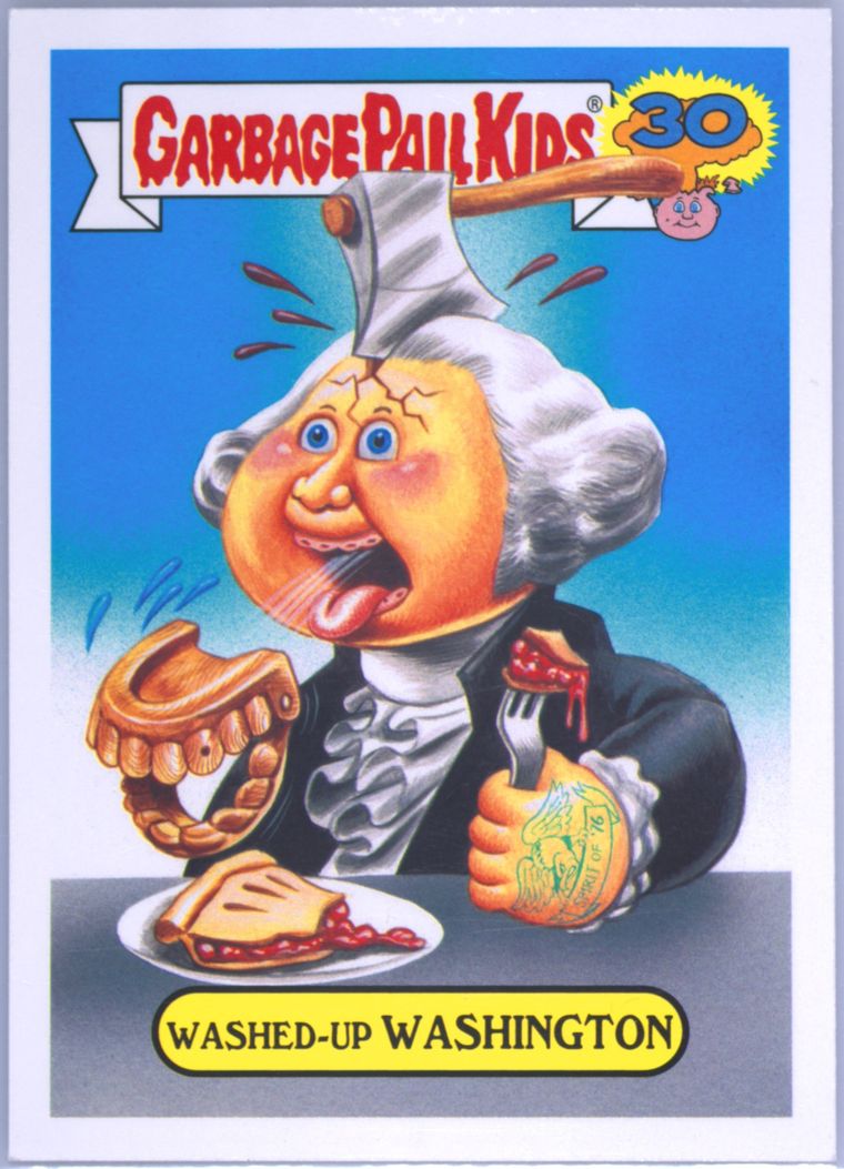 2015 Topps Garbage Pail Kids 30th Anniversary Garbage Pail Presidents #6b Washed-Up Washington front