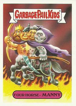 2017 Topps Garbage Pail Kids Adam-Geddon Series 1 Apocalypse Sticker #7a Four Horse-Manny front
