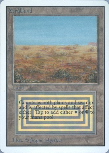 マジック：ザ・ギャザリング Scrubland Auction Prices Realized Tcg Cards 1993 MAGIC THE GATHERING